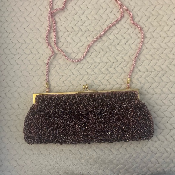 Valerie Stevens Handbags - Valerie Stevens Purple Beaded Clutch